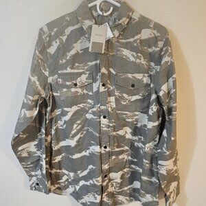 Bershka Men's  Long Sleeve Camouflage Shirt - Size M